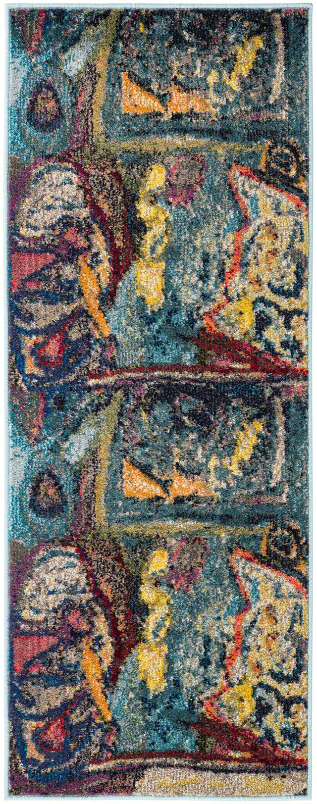 Multicolor 2' x 5' 1 Haerfest Runner Area Rug Abstract Super Colorful Modern Vivid Carpet for Unique Interior Design Room Decorating for Sale at Rug Engine
