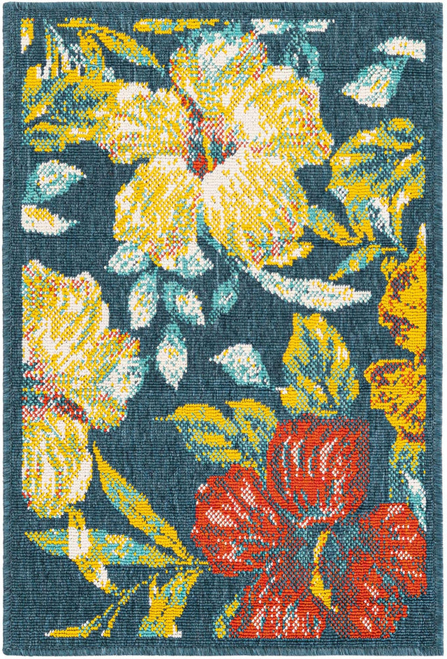 Multicolor 2' x 3' Outdoor Coastal Rectangle Area Rug Weather Resistant for Patio, Deck, Terrace, Balcony, Porch 100% Polypropylene Coastal Decor Carpet for Sale at Rug Engine