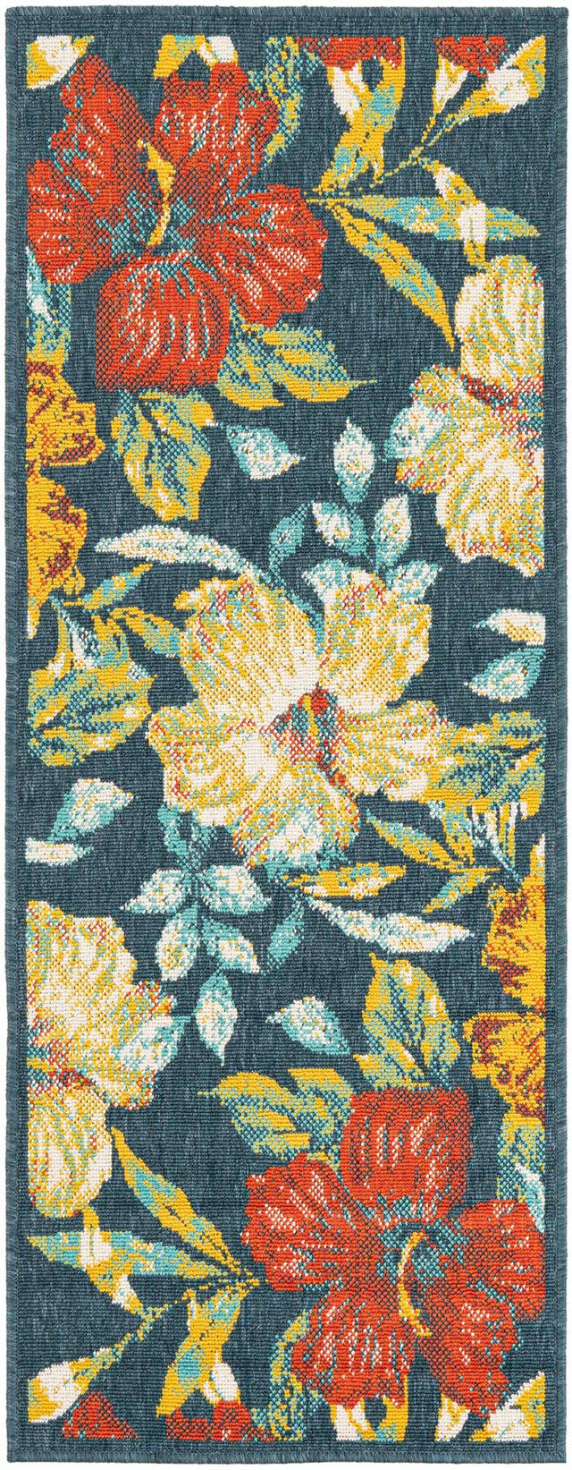 Multicolor 2' x 5' 3 Outdoor Coastal Runner Area Rug Weather Resistant for Patio, Deck, Terrace, Balcony, Porch 100% Polypropylene Coastal Decor Carpet for Sale at Rug Engine
