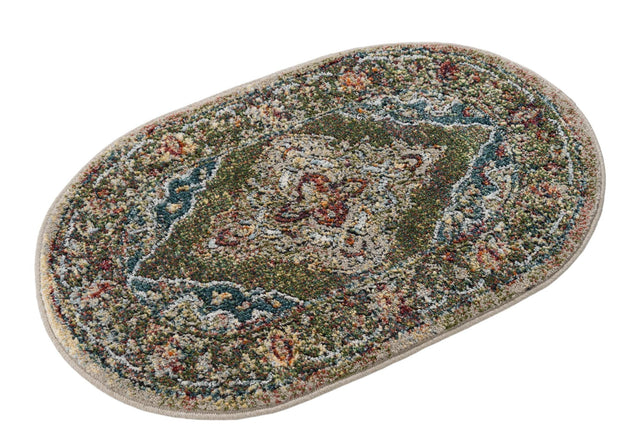 Green 2' x 3' 1 Isabella Oval Area Rug Polypropylene & Polyester Traditional Elegant Carpet for Living Rooms, Dining, Office, Dorms for Sale at Rug Engine