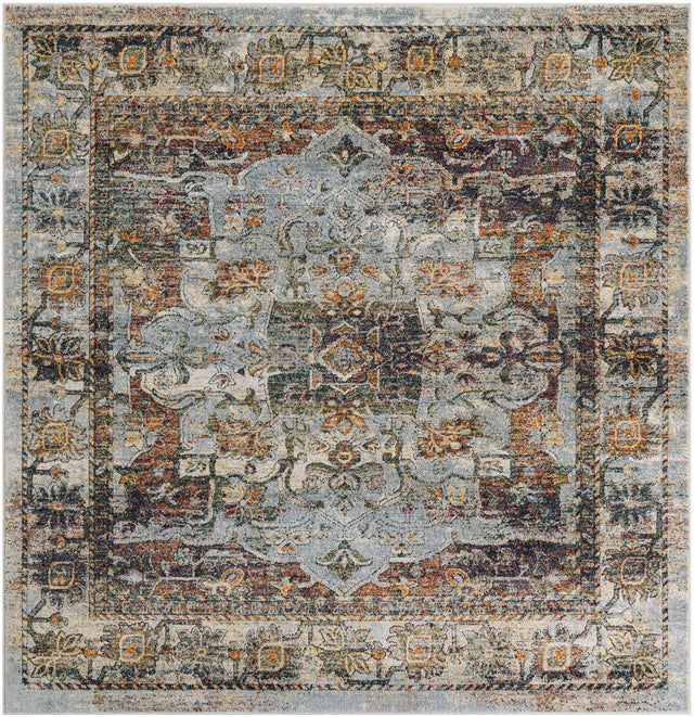 Ivory 7' 1 x 7' 1 Isabella Square Area Rug Polypropylene & Polyester Traditional Elegant Carpet for Living Rooms, Dining, Office, Dorms for Sale at Rug Engine