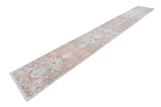 Rose Pink 2' 7 x 19' 8 Madeline Vintage Runner Area Rug 100% Polypropylene Distressed Traditional Carpet for Classic Interior Home Design for Sale at Rug Engine