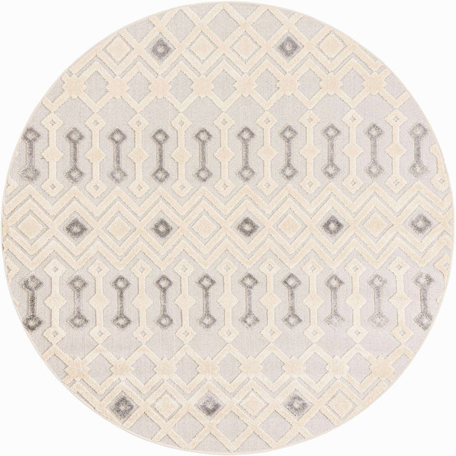 Sandy Beige 6' 1 x 6' 1 Arlo Round Area Rug 100% Polypropylene With Cotton Backing Easy Clean Indoor Living Room Bedroom Dining Office Carpet for Sale at Rug Engine