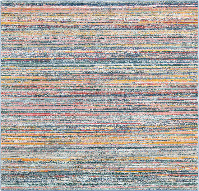 Multicolor 7' 10 x 7' 10 Gemstone Square Area Rug Polypropylene Contemporary Carpet Easy Clean Stain Resistant for Home Design Decorating for Sale at Rug Engine
