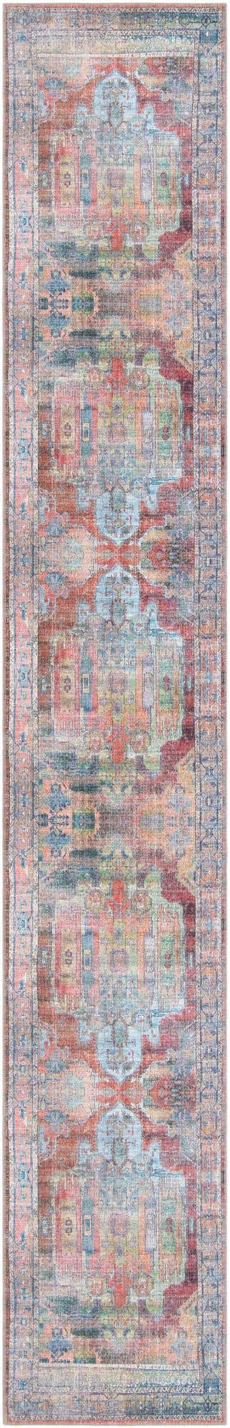 Washable Multicolor 2' 7 x 16' 5 Maahru Runner Area Rug Easy to Clean Stain Resistant & Durable Polyester Chenille Carpet for Living, Dining, Bedrooms, Kitchen for Sale at Rug Engine