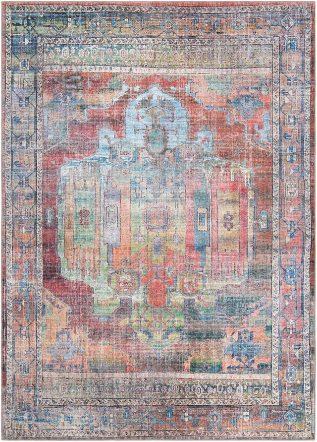 Washable Multicolor 7' 10 x 11' Maahru Rectangle Area Rug Easy to Clean Stain Resistant & Durable Polyester Chenille Carpet for Living, Dining, Bedrooms, Kitchen for Sale at Rug Engine