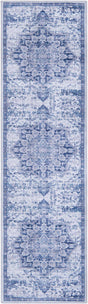 Washable Gray Blue 2' x 7' 1 Renaissance Runner Area Rug Easy to Clean Stain Resistant & Durable