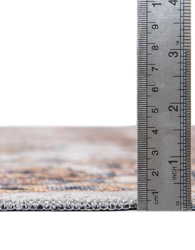 Washable Ivory Almond 5' 3 x 8' Yara Oval Area Rug Easy to Clean Stain Resistant & Durable