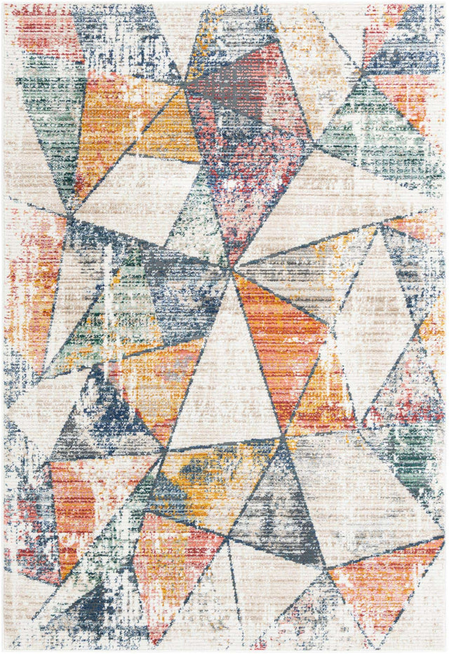 Multicolor 5' 3 x 8' Gemstone Rectangle Area Rug Polypropylene Contemporary Carpet Easy Clean Stain Resistant for Home Design Decorating for Sale at Rug Engine