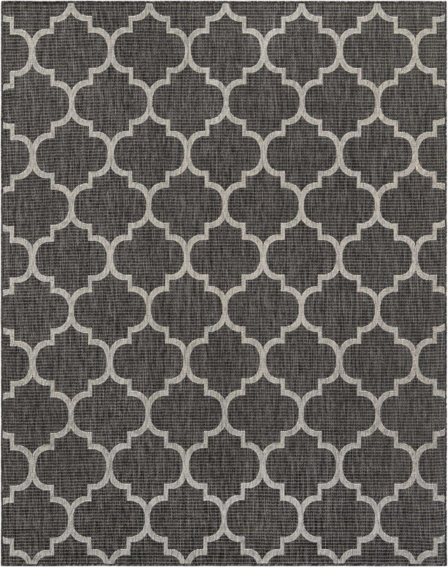 Black 7' 10 x 10' Outdoor Trellis Rectangle Area Rug Weather Resistant for Patio, Deck, Terrace, Balcony, Porch Geometric Design Water Safe Outside Carpet for Sale at Rug Engine