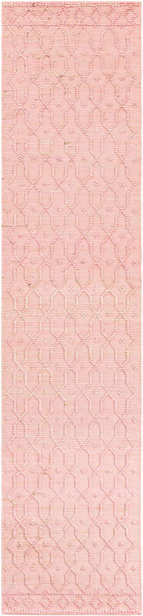 Pink 2' 7 x 12' Larsa Runner Area Rug 90% Jute & 10% Cotton Premium All Natural Hand Woven Carpet for Home Interior Design Spaces for Sale at Rug Engine