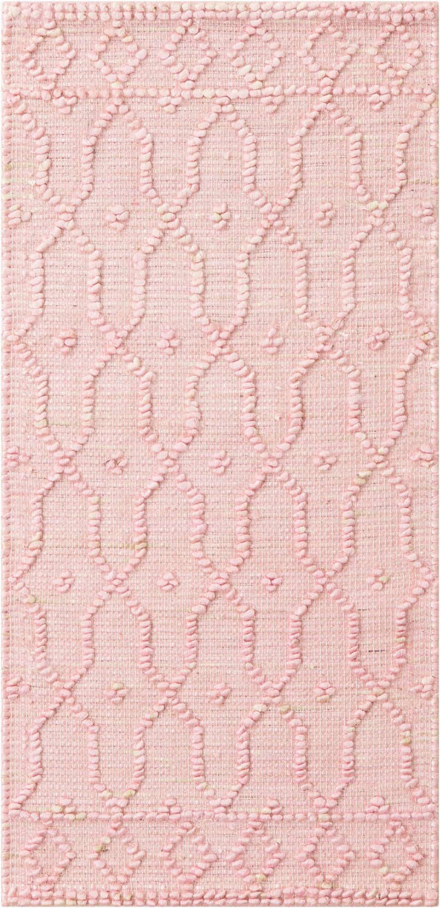 Pink 2' x 4' 1 Larsa Runner Area Rug 90% Jute & 10% Cotton Premium All Natural Hand Woven Carpet for Home Interior Design Spaces for Sale at Rug Engine