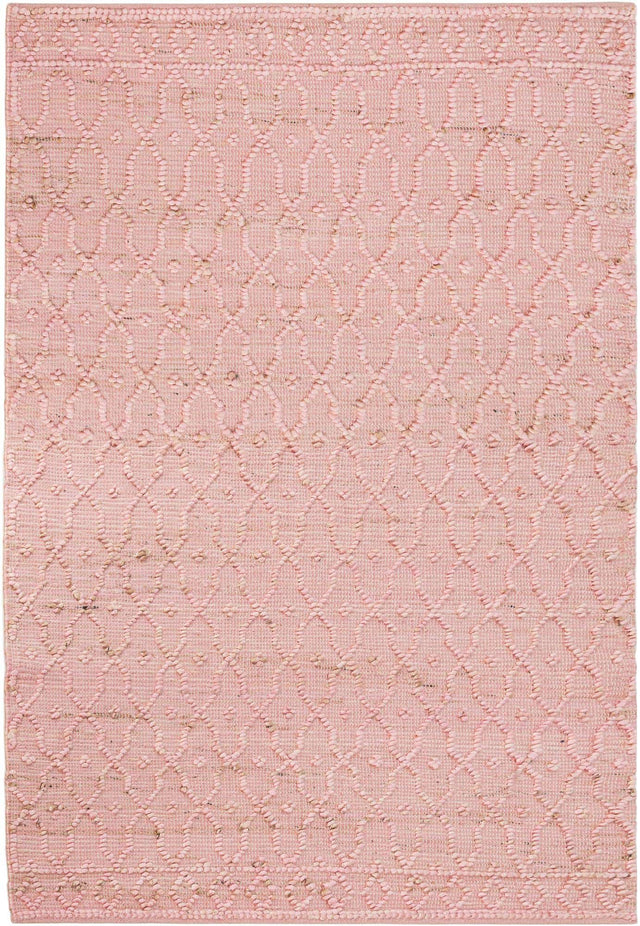 Pink 5' 3 x 8' Larsa Rectangle Area Rug 90% Jute & 10% Cotton Premium All Natural Hand Woven Carpet for Home Interior Design Spaces for Sale at Rug Engine