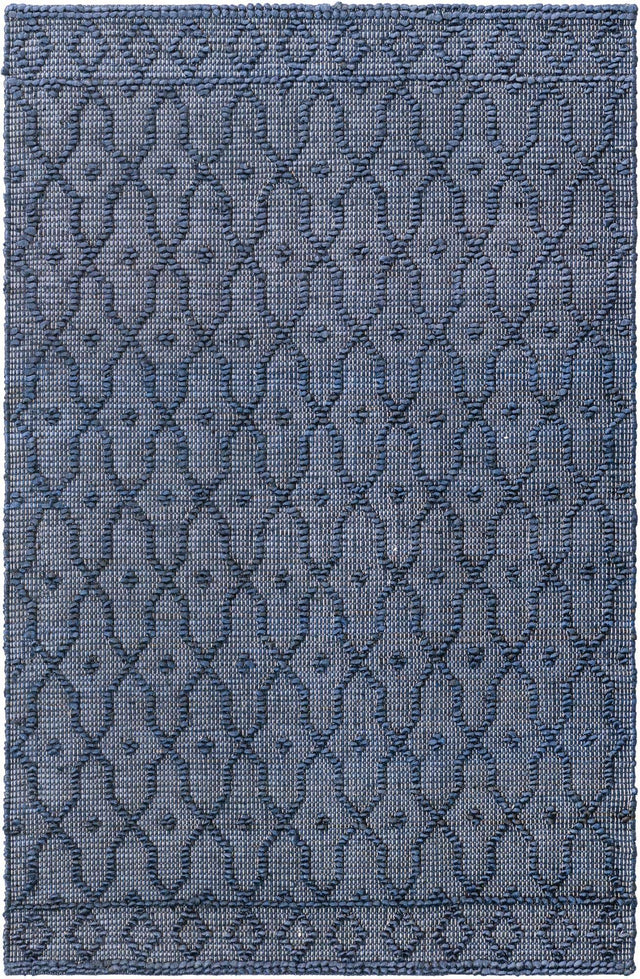 Navy Blue 4' 1 x 6' 1 Larsa Rectangle Area Rug 90% Jute & 10% Cotton Premium All Natural Hand Woven Carpet for Home Interior Design Spaces for Sale at Rug Engine