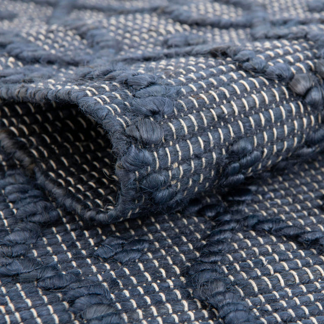 Navy Blue 5' 3 x 8' Larsa Rectangle Area Rug 90% Jute & 10% Cotton Premium All Natural Hand Woven Carpet for Home Interior Design Spaces for Sale at Rug Engine