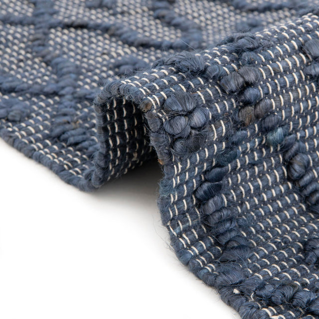 Navy Blue 5' 3 x 8' Larsa Rectangle Area Rug 90% Jute & 10% Cotton Premium All Natural Hand Woven Carpet for Home Interior Design Spaces for Sale at Rug Engine
