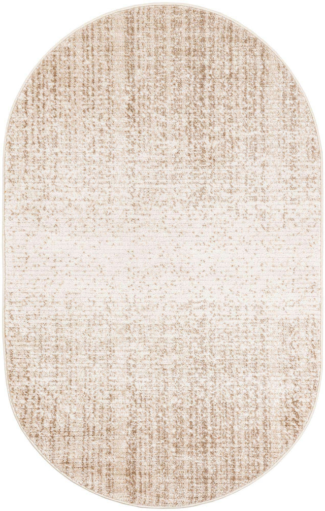 Ivory 3' 3 x 5' 3 Gemstone Oval Area Rug Polypropylene Contemporary Carpet Easy Clean Stain Resistant for Home Design Decorating for Sale at Rug Engine