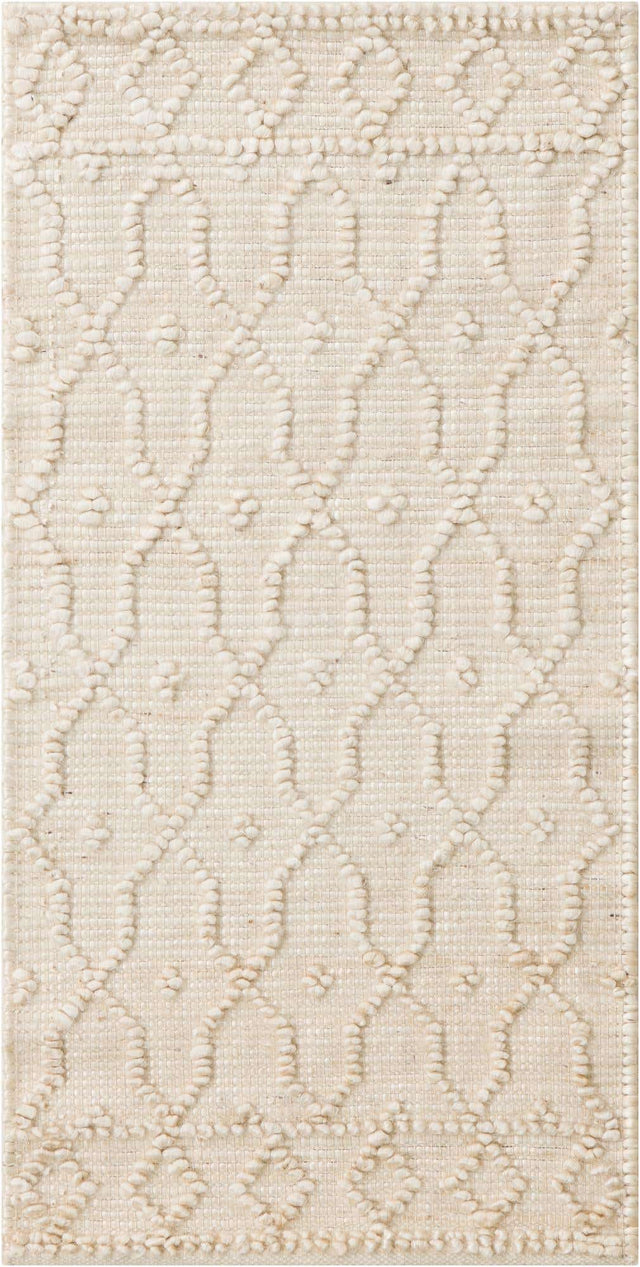 Ivory 2' x 4' 1 Larsa Runner Area Rug 90% Jute & 10% Cotton Premium All Natural Hand Woven Carpet for Home Interior Design Spaces for Sale at Rug Engine