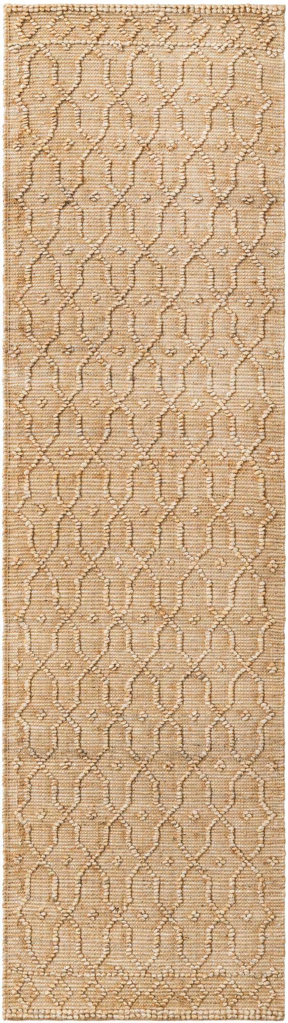 Natural 2' 7 x 9' 10 Larsa Runner Area Rug 90% Jute & 10% Cotton Premium All Natural Hand Woven Carpet for Home Interior Design Spaces for Sale at Rug Engine