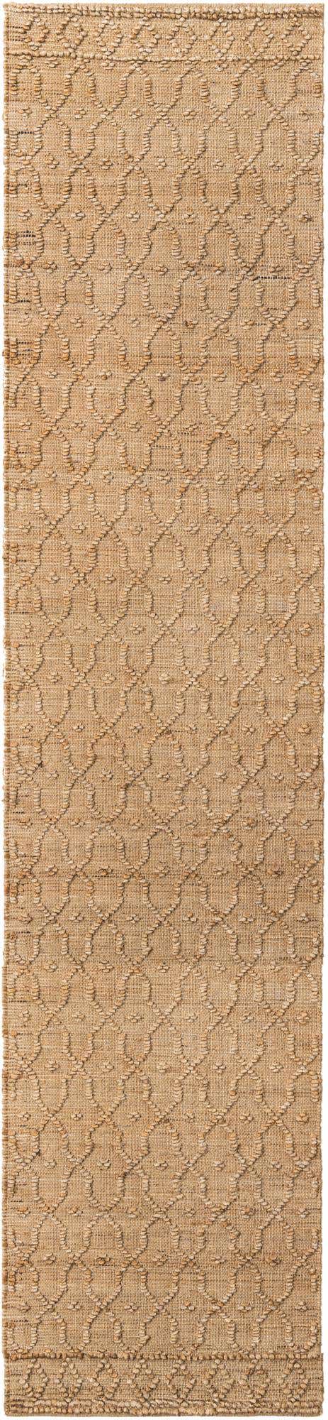 Natural 2' 7 x 13' 11 Larsa Runner Area Rug 90% Jute & 10% Cotton Premium All Natural Hand Woven Carpet for Home Interior Design Spaces for Sale at Rug Engine
