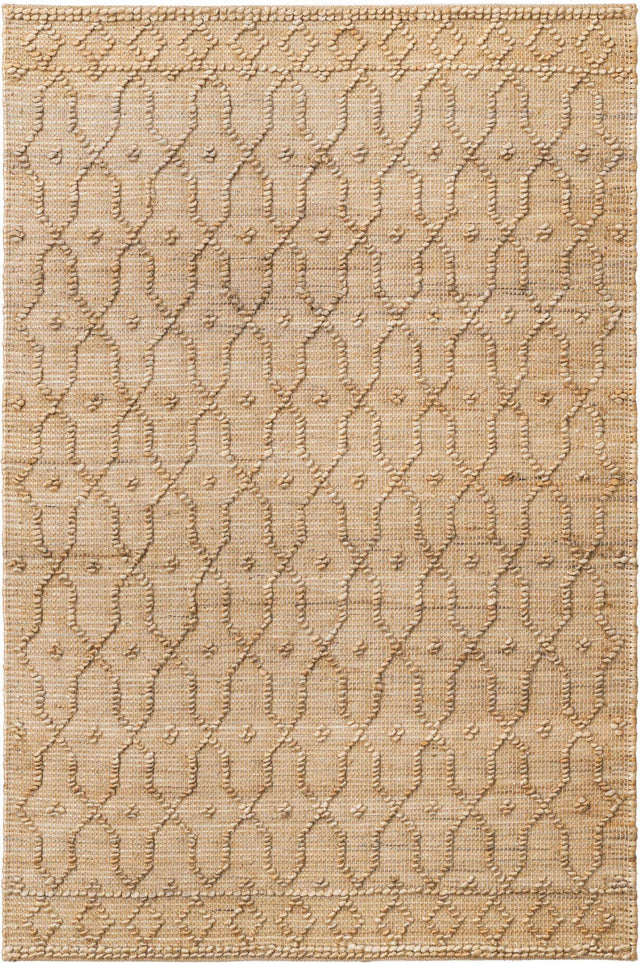 Natural 4' 1 x 6' 1 Larsa Rectangle Area Rug 90% Jute & 10% Cotton Premium All Natural Hand Woven Carpet for Home Interior Design Spaces for Sale at Rug Engine