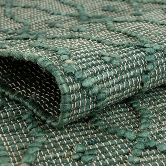 Hunter Green 2' 7 x 9' 10 Larsa Runner Area Rug 90% Jute & 10% Cotton Premium All Natural Hand Woven Carpet for Home Interior Design Spaces for Sale at Rug Engine