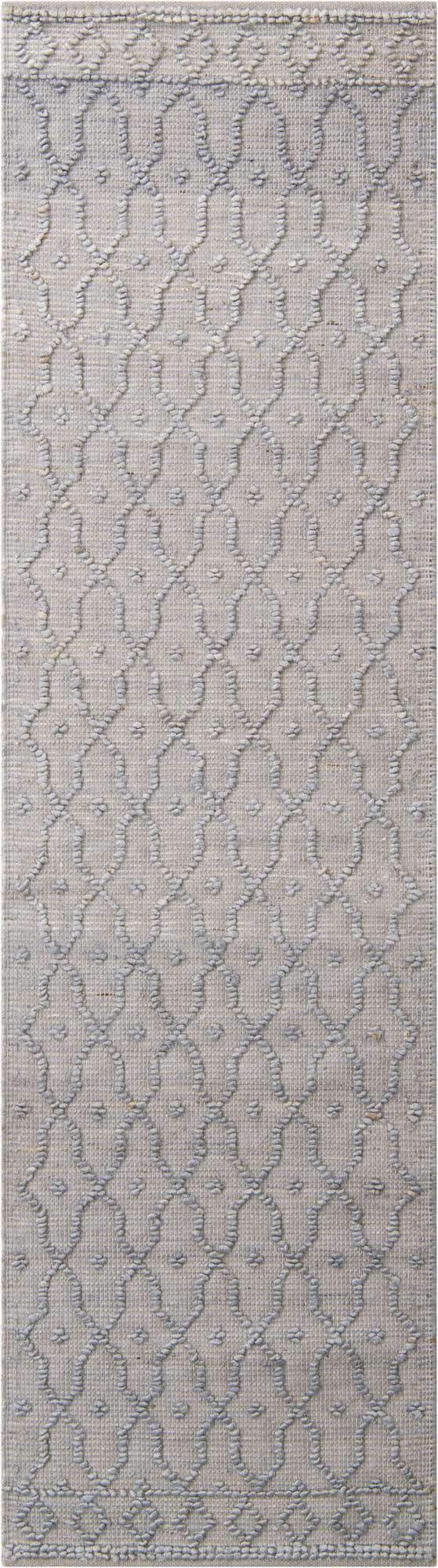 Gray 2' 7 x 9' 10 Larsa Runner Area Rug 90% Jute & 10% Cotton Premium All Natural Hand Woven Carpet for Home Interior Design Spaces for Sale at Rug Engine