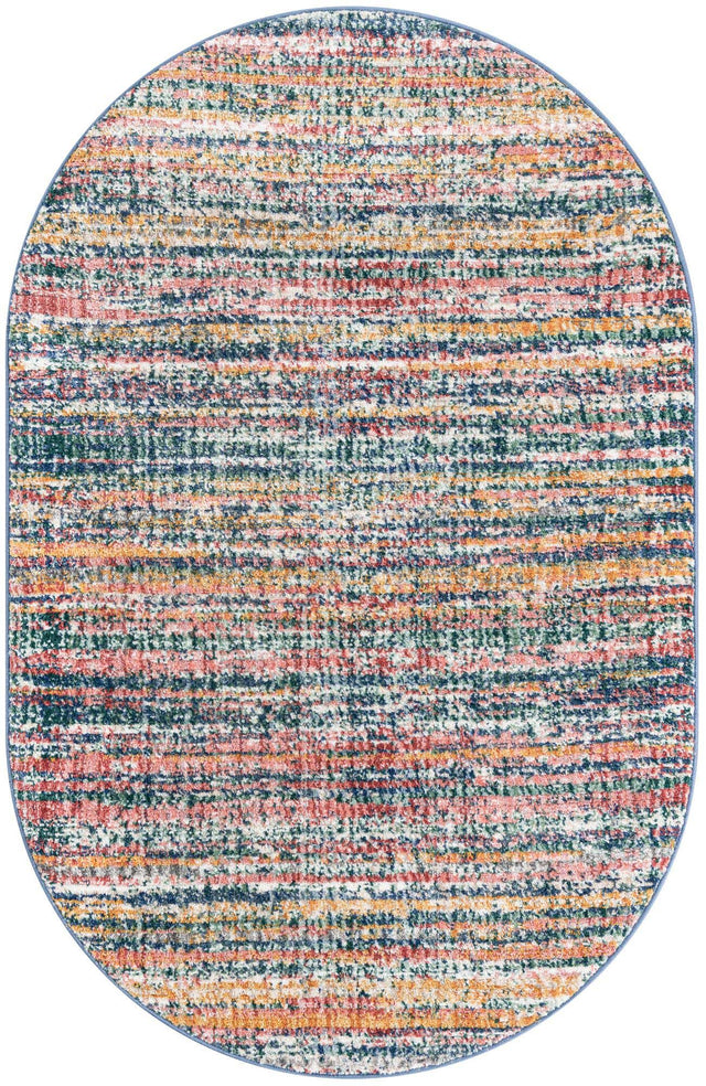 Multicolor 3' 3 x 5' 3 Gemstone Oval Area Rug Polypropylene Contemporary Carpet Easy Clean Stain Resistant for Home Design Decorating for Sale at Rug Engine