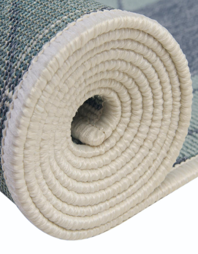 Navy Blue 4' 1 x 6' 1 Outdoor Coastal Oval Area Rug Weather Resistant for Patio, Deck, Terrace, Balcony, Porch 100% Polypropylene Coastal Decor Carpet for Sale at Rug Engine