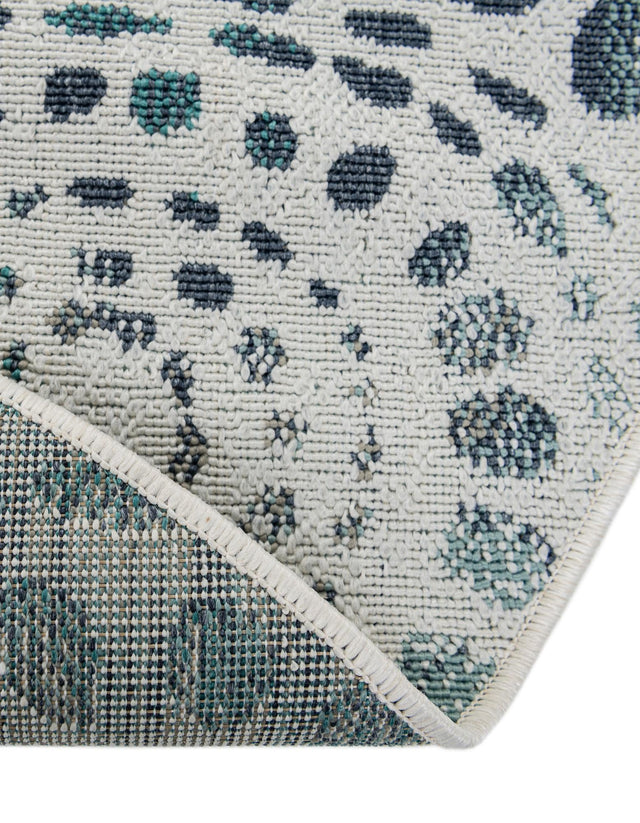 Ivory 4' 1 x 6' 1 Outdoor Coastal Oval Area Rug Weather Resistant for Patio, Deck, Terrace, Balcony, Porch 100% Polypropylene Coastal Decor Carpet for Sale at Rug Engine