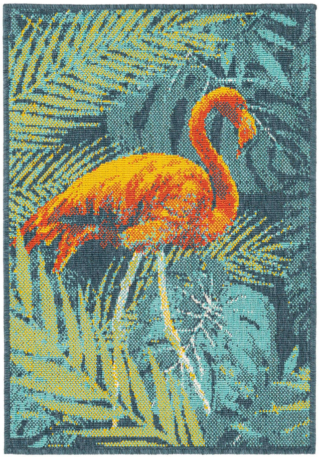 Multicolor 2' x 3' 1 Outdoor Coastal Rectangle Area Rug Weather Resistant for Patio, Deck, Terrace, Balcony, Porch 100% Polypropylene Coastal Decor Carpet for Sale at Rug Engine