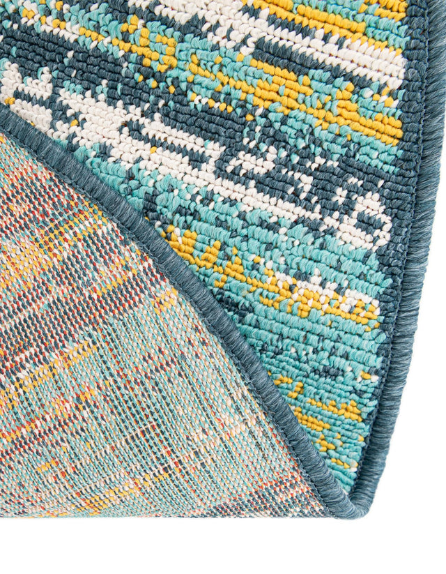 Multicolor.Blue 2' x 3' 1 Outdoor Coastal Oval Area Rug Weather Resistant for Patio, Deck, Terrace, Balcony, Porch 100% Polypropylene Coastal Decor Carpet for Sale at Rug Engine