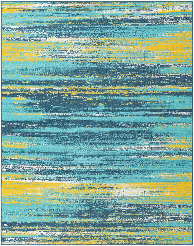 Multicolor.Blue 7' 10 x 10' Outdoor Coastal Rectangle Area Rug Weather Resistant for Patio, Deck, Terrace, Balcony, Porch 100% Polypropylene Coastal Decor Carpet for Sale at Rug Engine