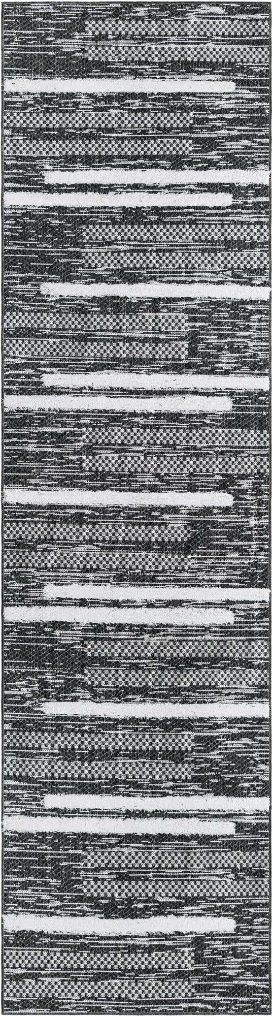 Black 2' 7 x 10' Abbey Runner Area Rug 100% Cotton All Natural Living Dining Room Bedroom Carpet for Sale at Rug Engine