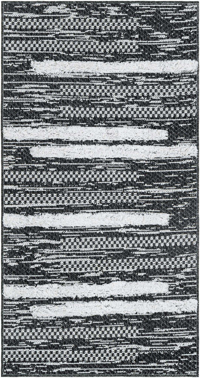 Black 2' 3 x 4' 1 Abbey Runner Area Rug 100% Cotton All Natural Living Dining Room Bedroom Carpet for Sale at Rug Engine
