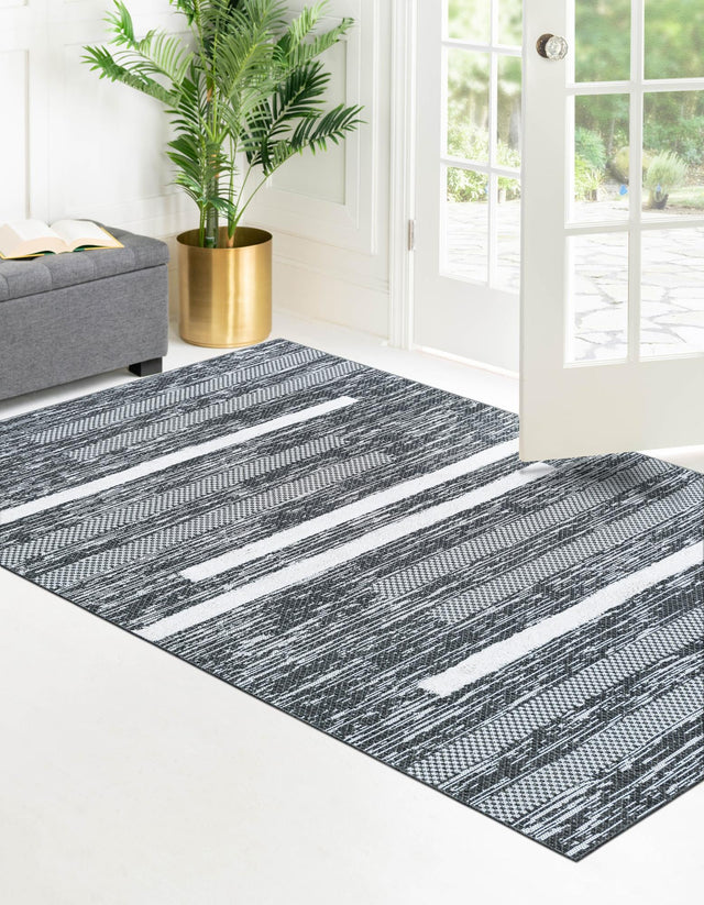Black 6' 5 x 9' Abbey Rectangle Area Rug 100% Cotton All Natural Living Dining Room Bedroom Carpet for Sale at Rug Engine