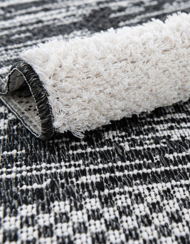 Black 9' 10 x 12' Abbey Rectangle Area Rug 100% Cotton All Natural Living Dining Room Bedroom Carpet for Sale at Rug Engine