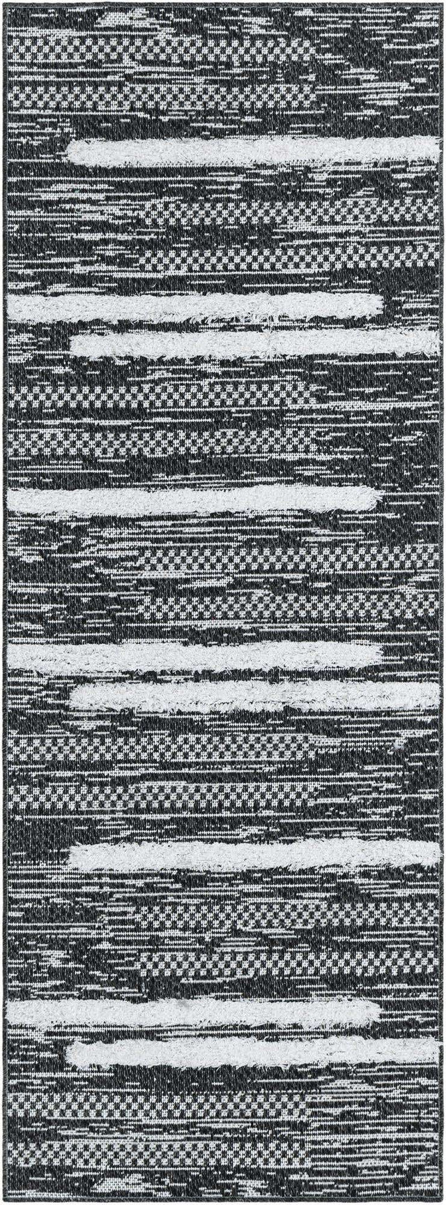 Black 2' 3 x 6' 1 Abbey Runner Area Rug 100% Cotton All Natural Living Dining Room Bedroom Carpet for Sale at Rug Engine