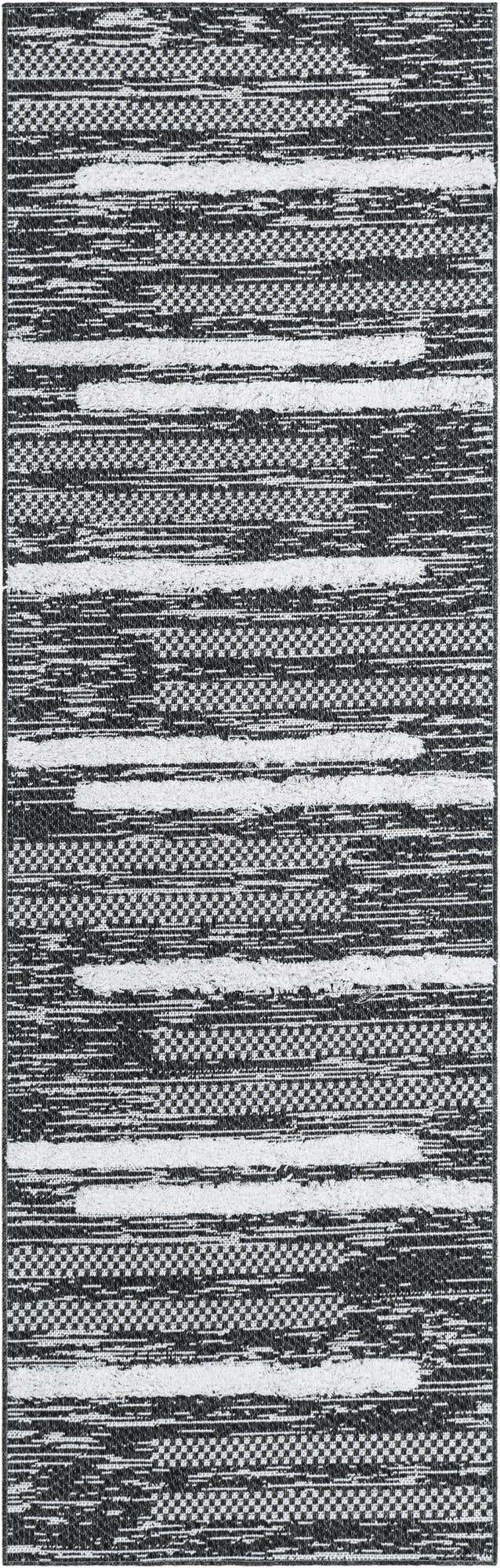 Black 2' 7 x 8' Abbey Runner Area Rug 100% Cotton All Natural Living Dining Room Bedroom Carpet for Sale at Rug Engine