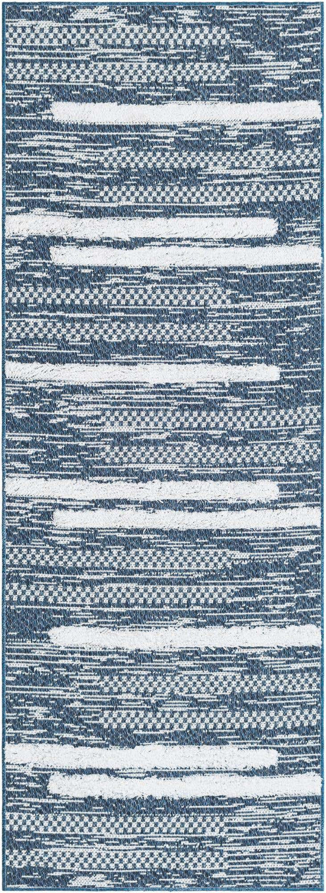 Navy Blue 2' 3 x 6' 1 Abbey Runner Area Rug 100% Cotton All Natural Living Dining Room Bedroom Carpet for Sale at Rug Engine