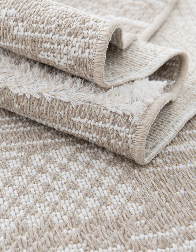 Ivory 6' 5 x 9' Abbey Rectangle Area Rug 100% Cotton All Natural Living Dining Room Bedroom Carpet for Sale at Rug Engine
