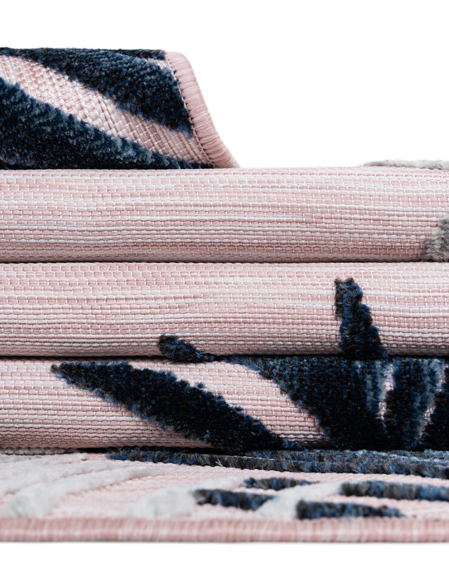 Pink 4' 5 x 6' 1 Outdoor Botanical Rectangle Area Rug Weather Resistant for Patio, Deck, Terrace, Balcony, Porch Polypropylene Garden Floral Tropical Carpet for Sale at Rug Engine