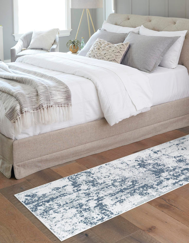 Navy Blue 2' 3 x 6' 1 Abbey Runner Area Rug 100% Cotton All Natural Living Dining Room Bedroom Carpet for Sale at Rug Engine