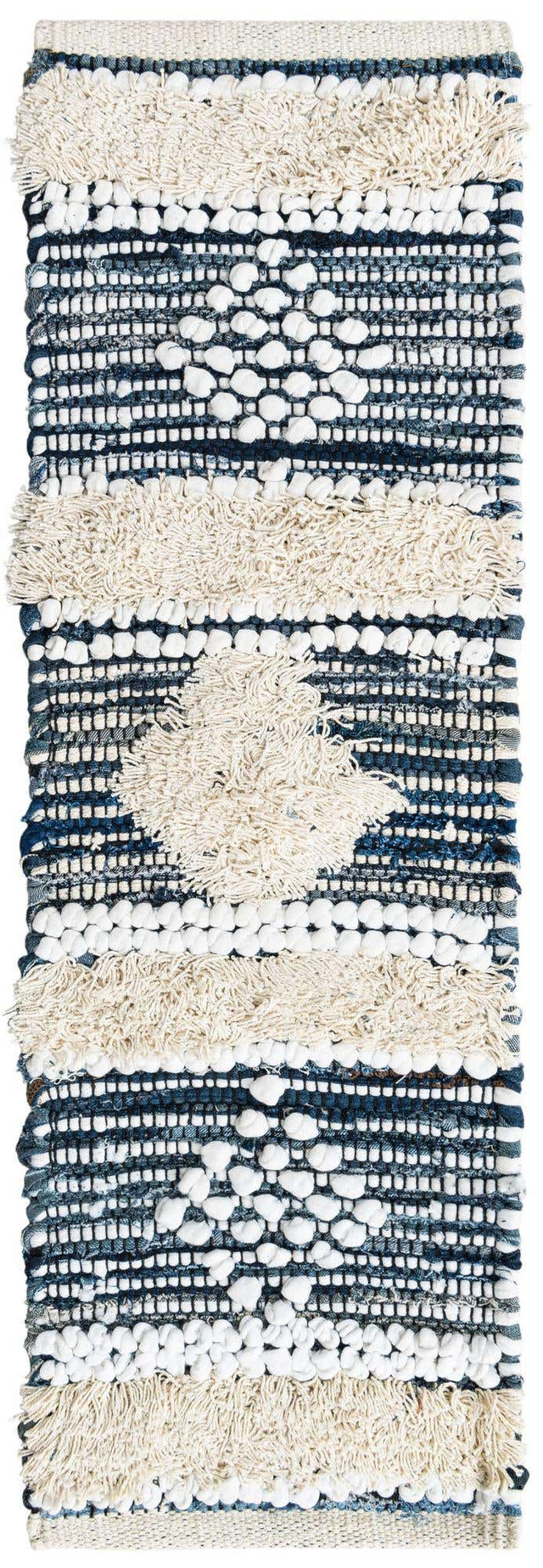 13 pcs Ivory 0' 9 x 2' 6 Cotton Chindi Indoor Stair Treads Accent Area Rug Staircase Set Geometric Boho Carpet Mat for Interior Design Home Decor for Sale at Rug Engine