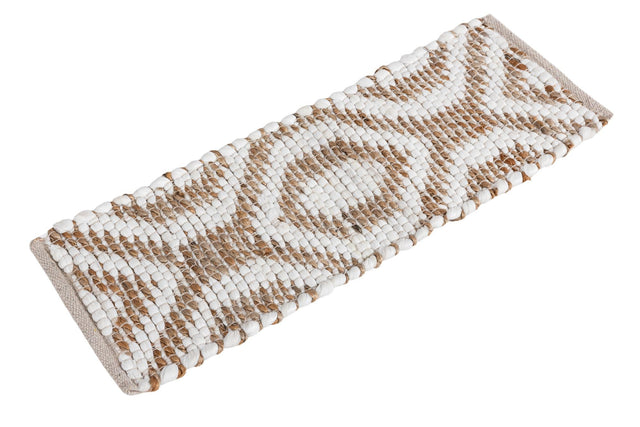 13 pcs White 0' 9 x 2' 6 Chindi Jute Indoor Stair Treads Accent Area Rug Staircase Set Interior Design Home Decor Carpet Mat for Sale at Rug Engine