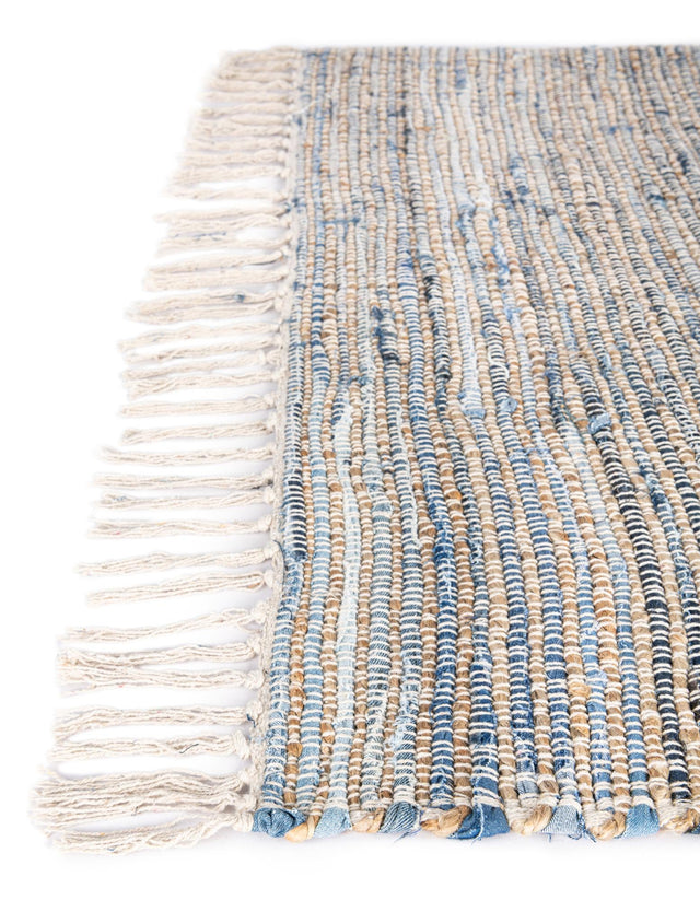 13 pcs Blue 0' 9 x 2' 6 Chindi Jute Indoor Stair Treads Accent Area Rug Staircase Set Interior Design Home Decor Carpet Mat for Sale at Rug Engine