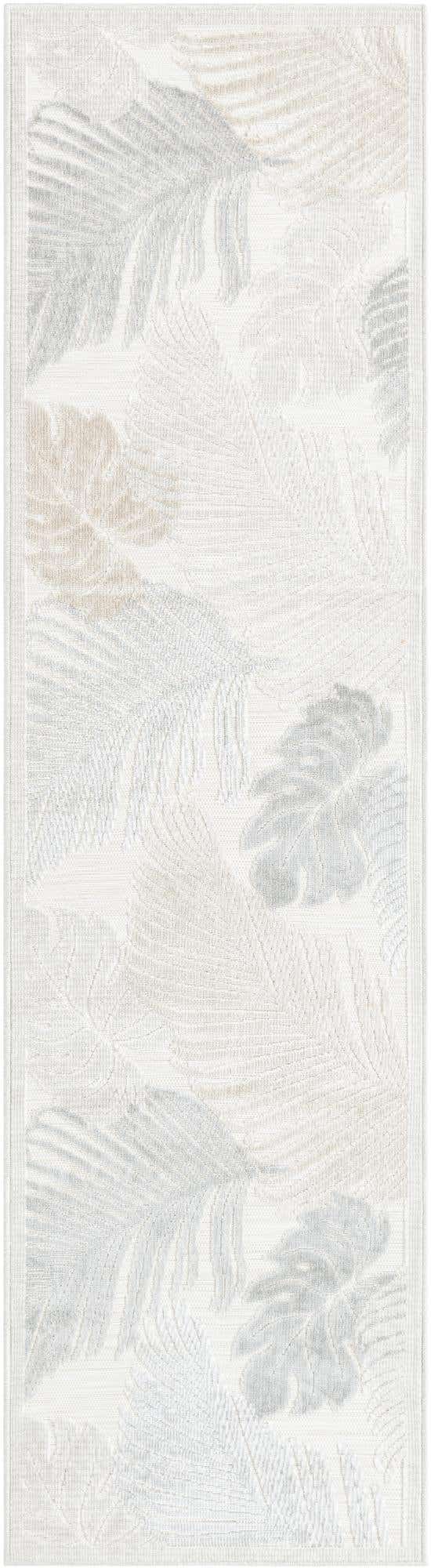 Gray 2' 2 x 8' Outdoor Botanical Runner Area Rug Weather Resistant for Patio, Deck, Terrace, Balcony, Porch Polypropylene Garden Floral Tropical Carpet for Sale at Rug Engine