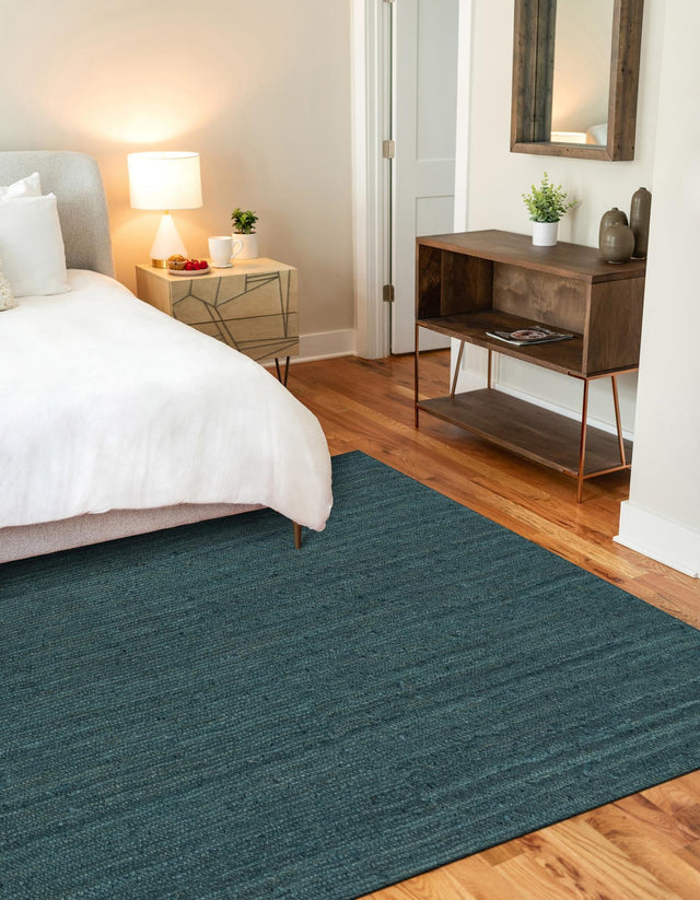 Green 5' 3 x 8' Braided Jute Rectangle Area Rug 100% Jute Hand Braided Natural Eco-Friendly Boho Style Carpet for Living Rooms Dining Office Space Dorms for Sale at Rug Engine