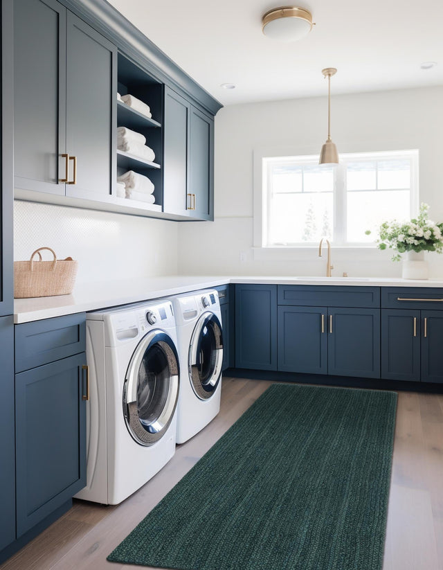 Green 2' x 6' 1 Braided Jute Runner Area Rug 100% Jute Hand Braided Natural Eco-Friendly Boho Style Carpet for Living Rooms Dining Office Space Dorms for Sale at Rug Engine