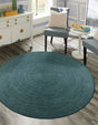 Green 10' x 10' Braided Jute Round Area Rug 100% Jute Hand Braided Natural Eco-Friendly Boho Style Carpet for Living Rooms Dining Office Space Dorms for Sale at Rug Engine